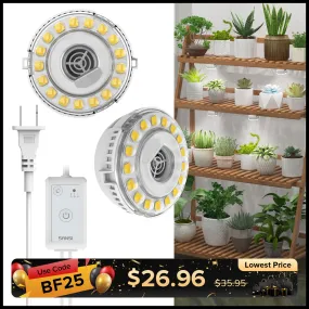 10W Full Spectrum 2-Head Grow Lights With Timer/No Timer