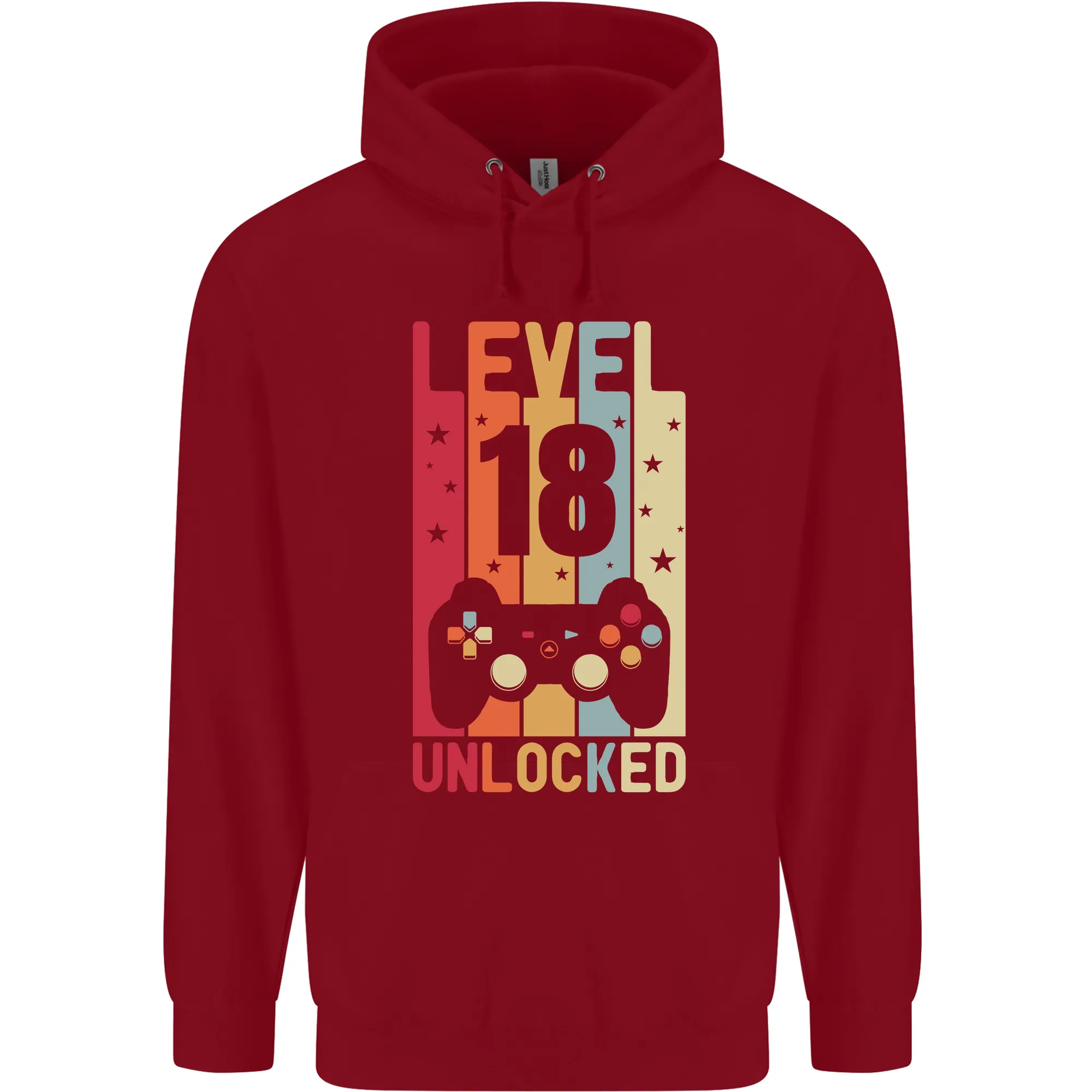 18th Birthday 18 Year Old Level Up Gaming Mens 80% Cotton Hoodie