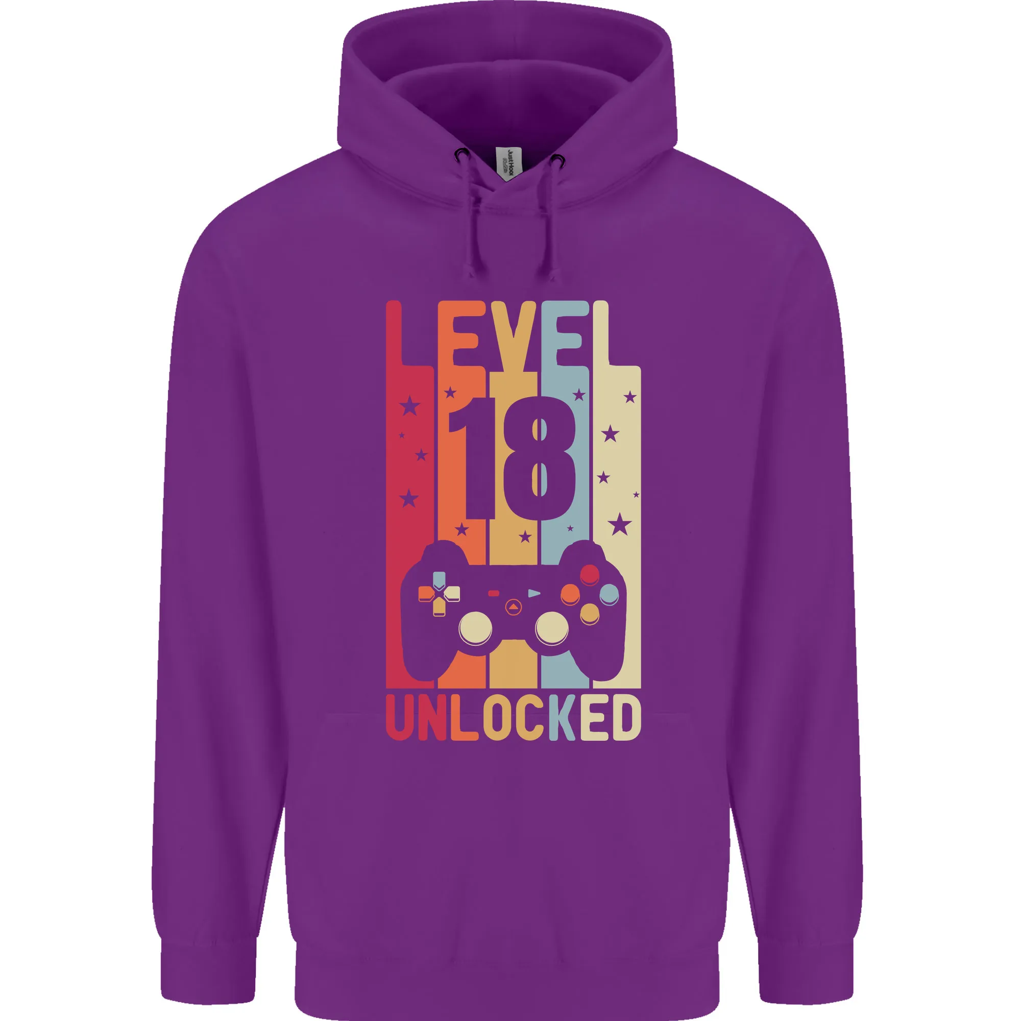 18th Birthday 18 Year Old Level Up Gaming Mens 80% Cotton Hoodie