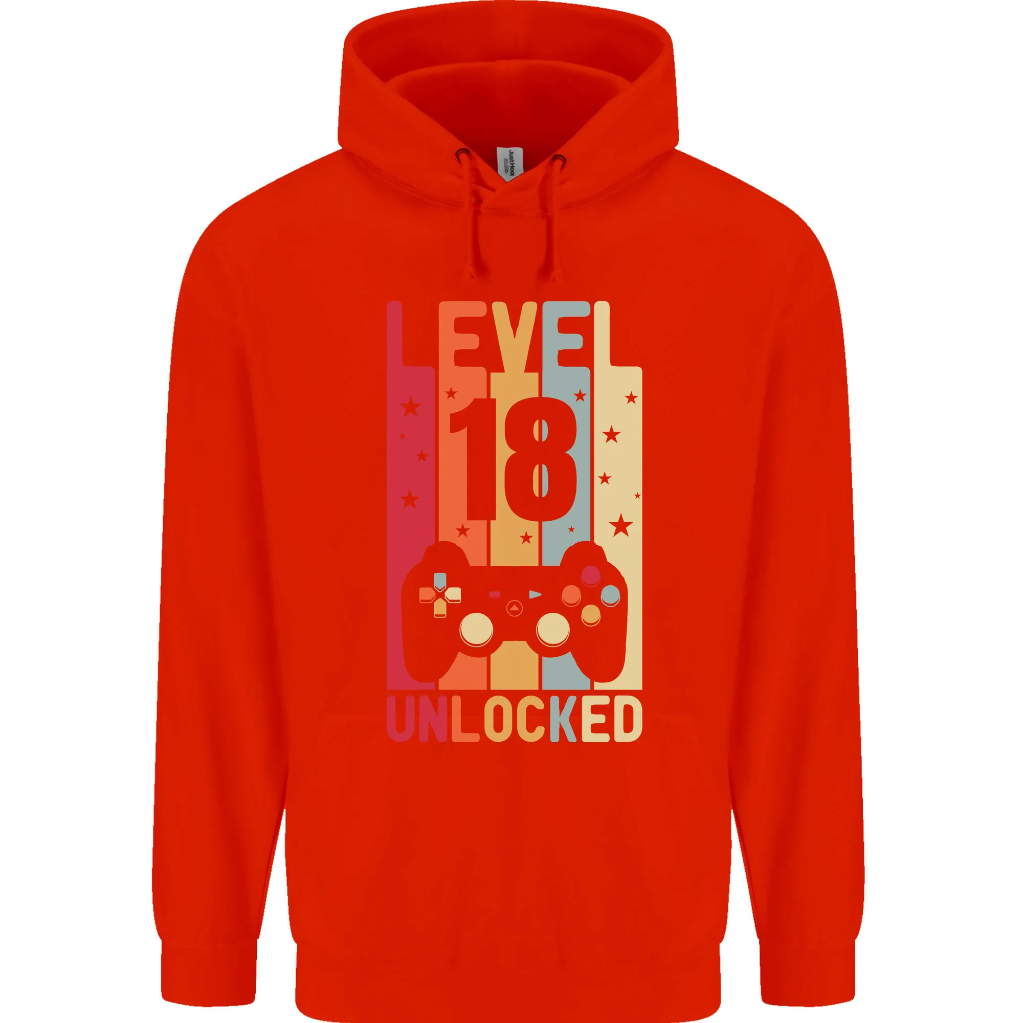 18th Birthday 18 Year Old Level Up Gaming Mens 80% Cotton Hoodie