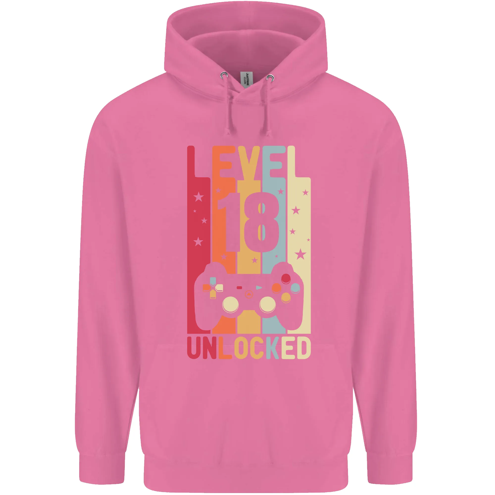 18th Birthday 18 Year Old Level Up Gaming Mens 80% Cotton Hoodie