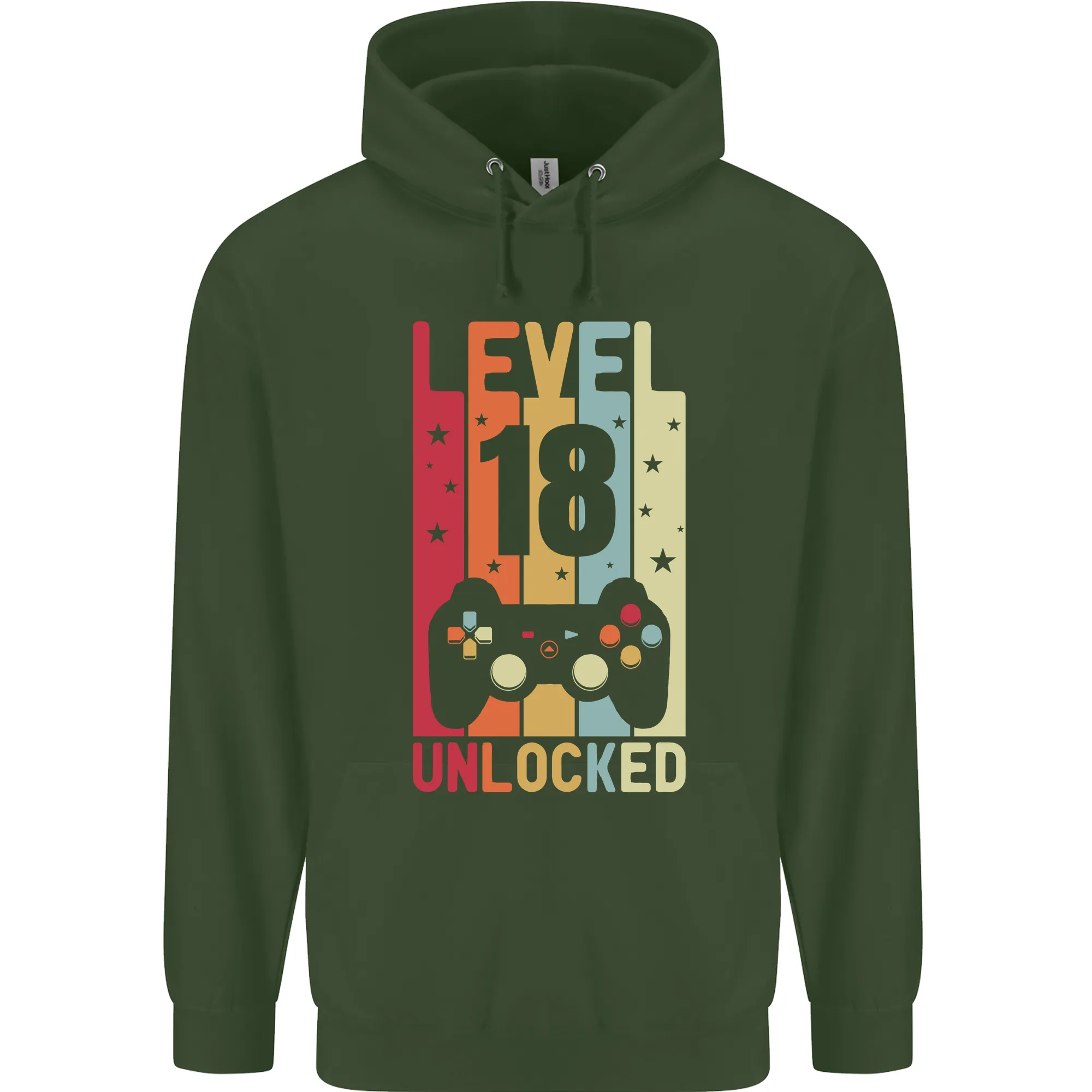 18th Birthday 18 Year Old Level Up Gaming Mens 80% Cotton Hoodie