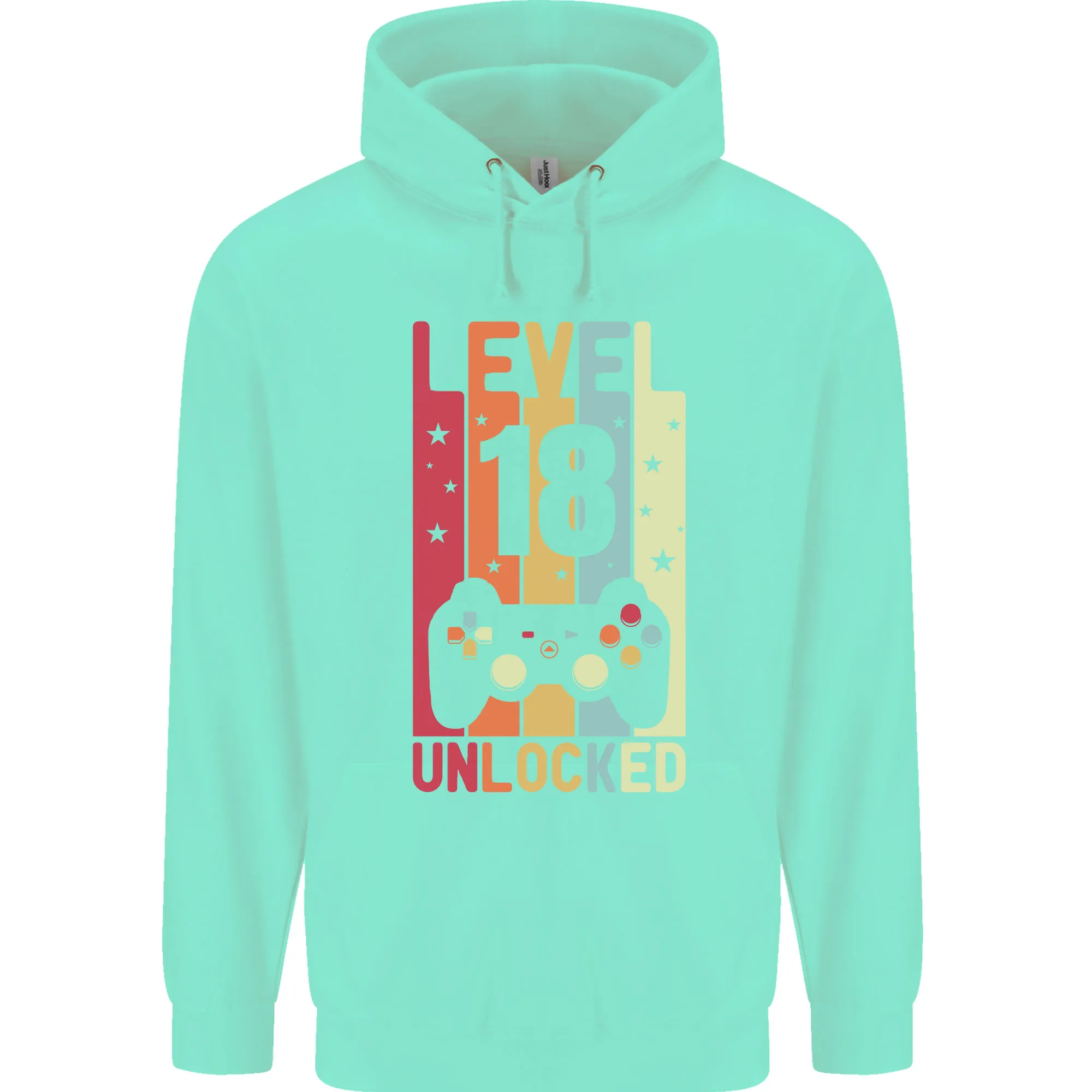 18th Birthday 18 Year Old Level Up Gaming Mens 80% Cotton Hoodie