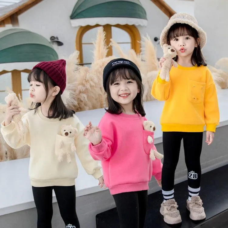 2021 Trendy Girls Winter Fleece Sweater  Baby Girl Wholesale