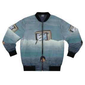 3D Television Bomber Jacket - Surreal Collage Art