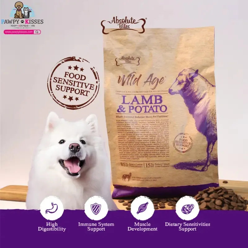 Absolute Bites Wild Age Dry Dog Food - Lamb & Potato (3.3lbs/22lbs)