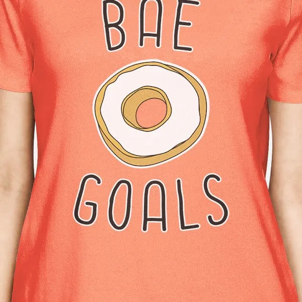 Bae Goals Women's Peach T-shirt Simple Typography Cute Graphic Tee