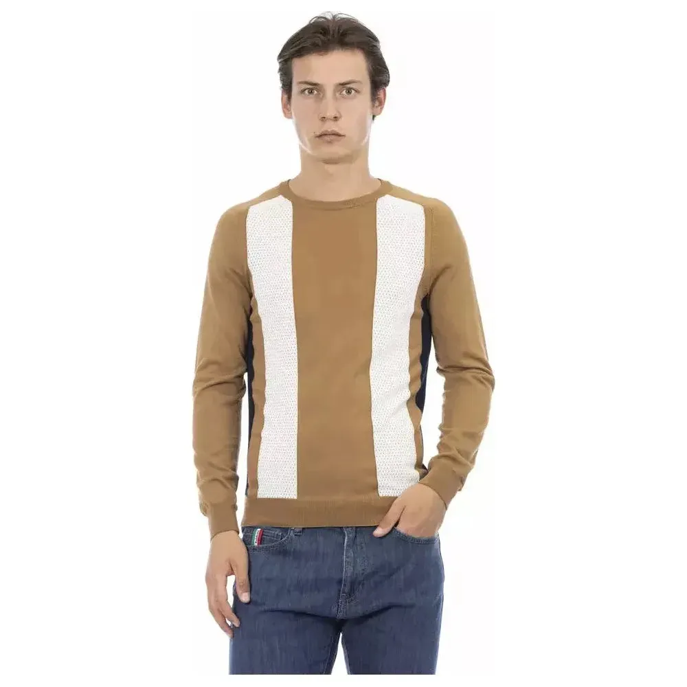 Baldinini Trend Brown Cotton Men Sweater