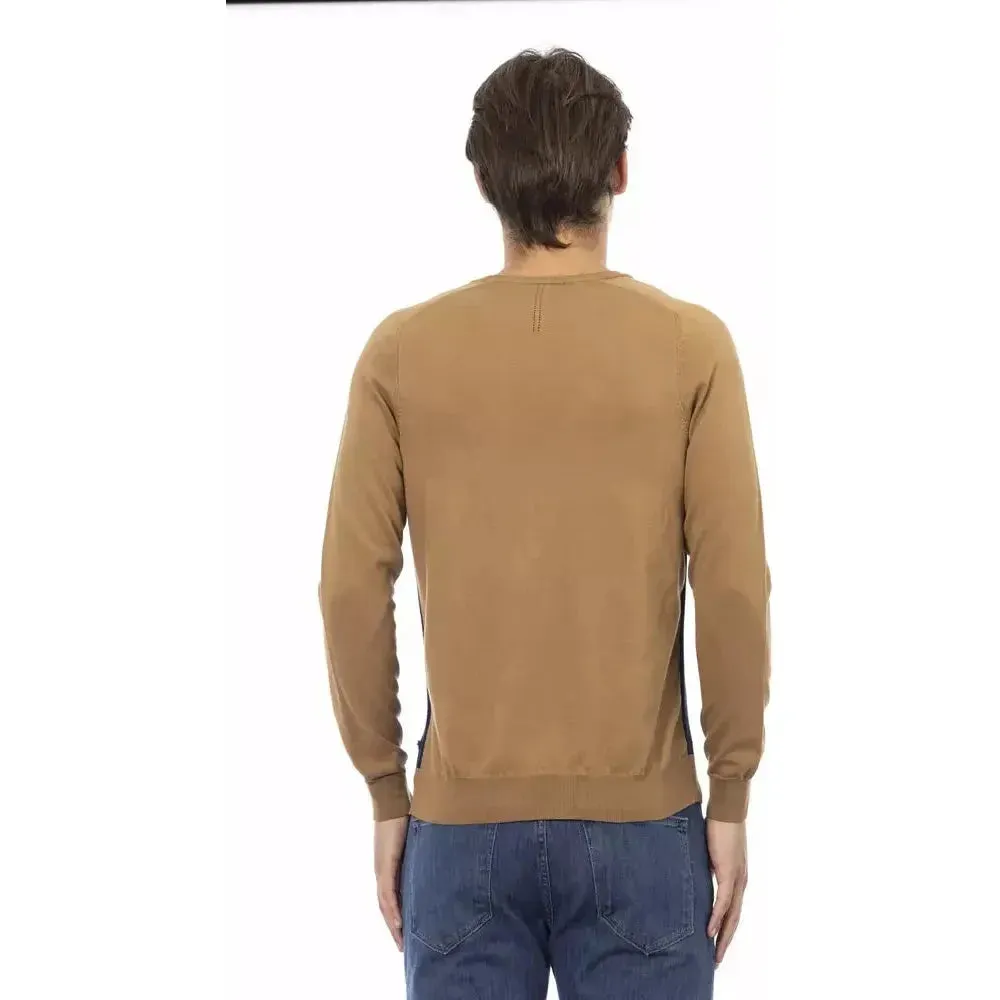 Baldinini Trend Brown Cotton Men Sweater