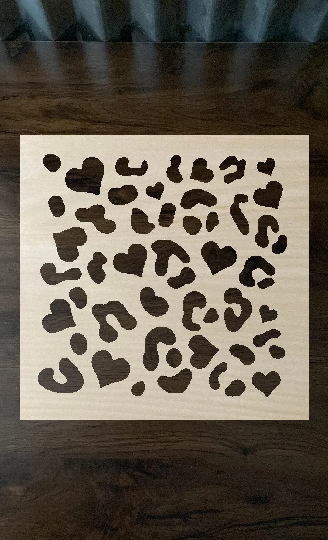 Bleach Stencil Valentines Day Heart Cheetah print Spread Stencil