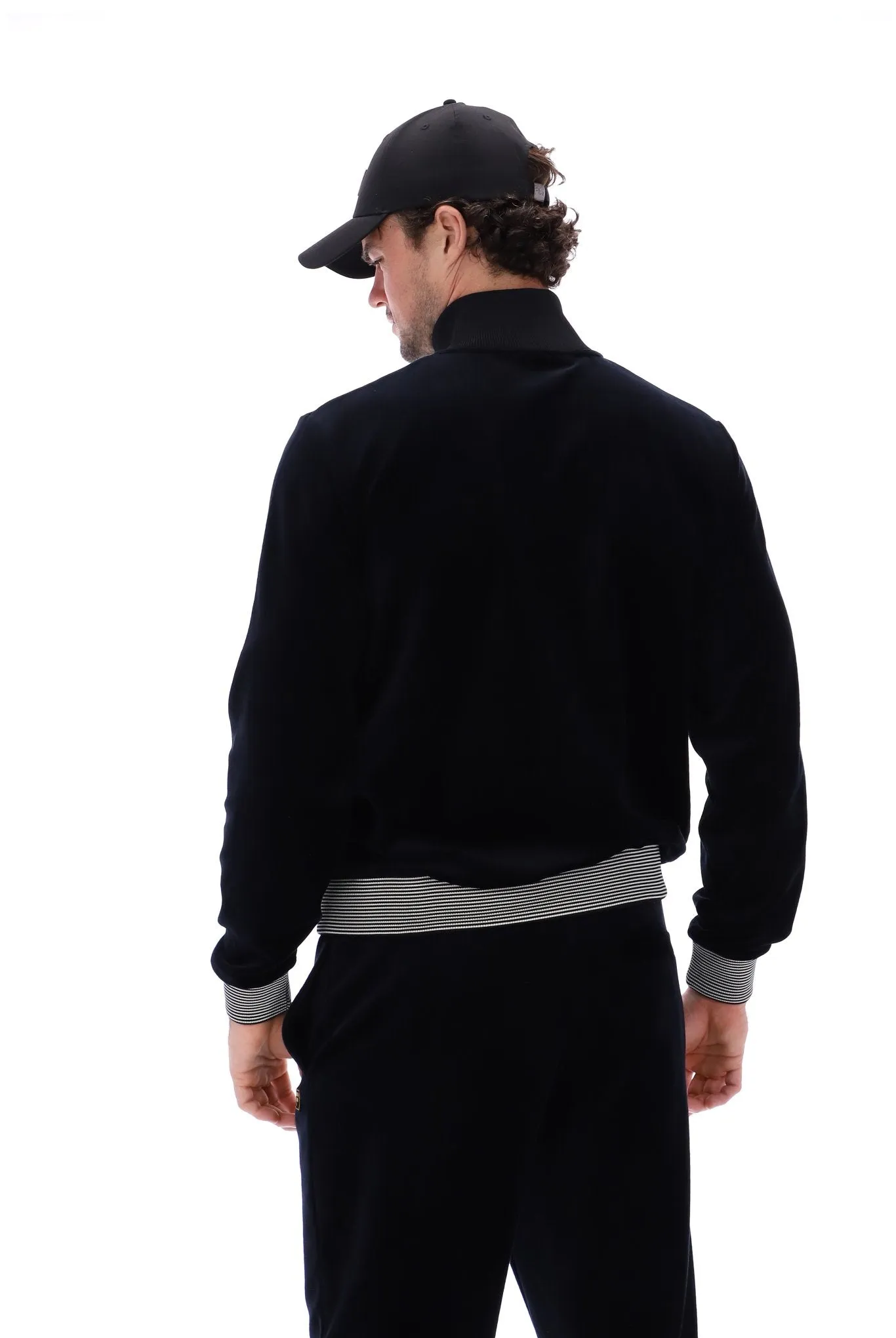 Bosa Velour Track Jacket With Contrast Piping