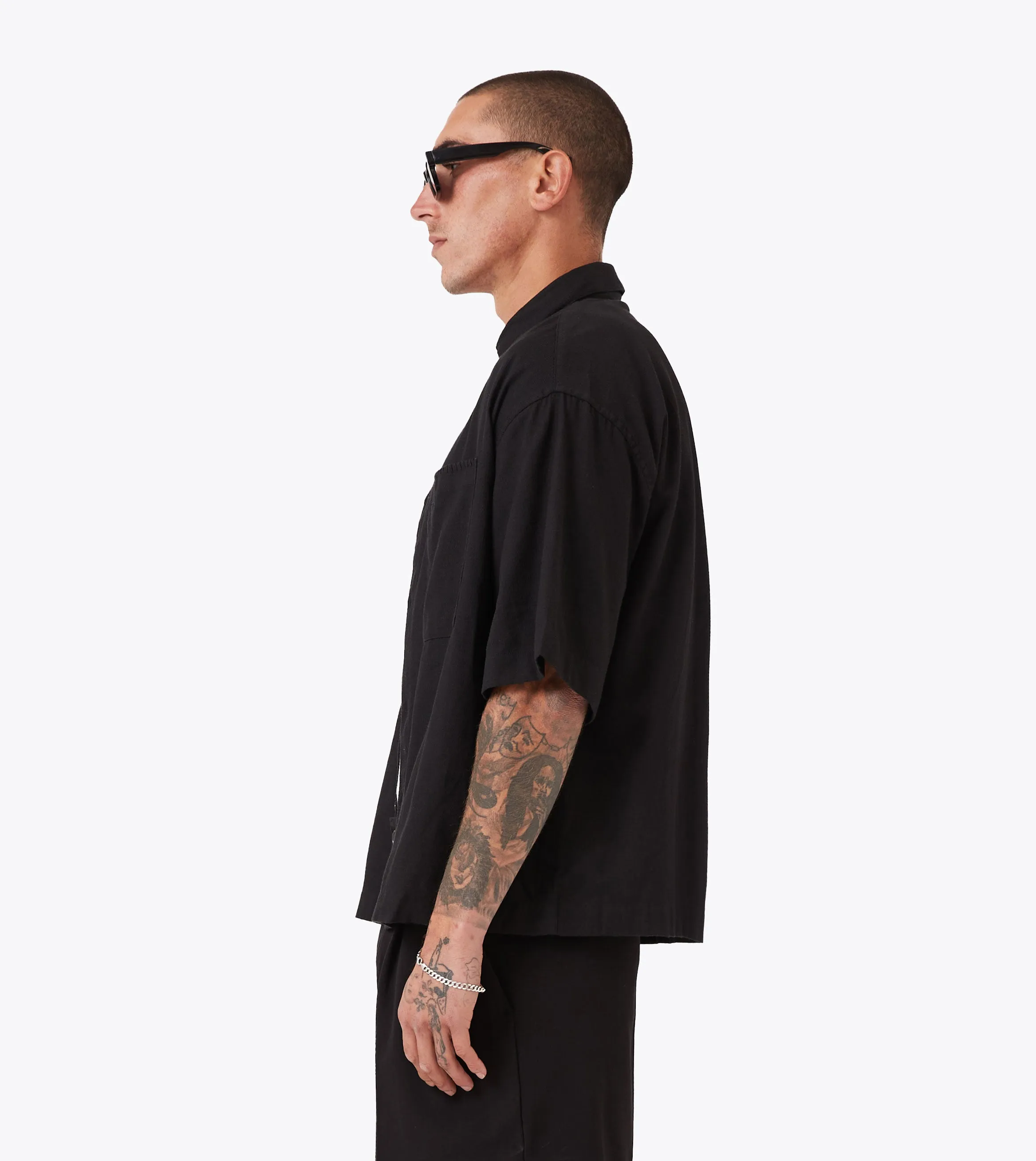 Box Crop Shirt Black