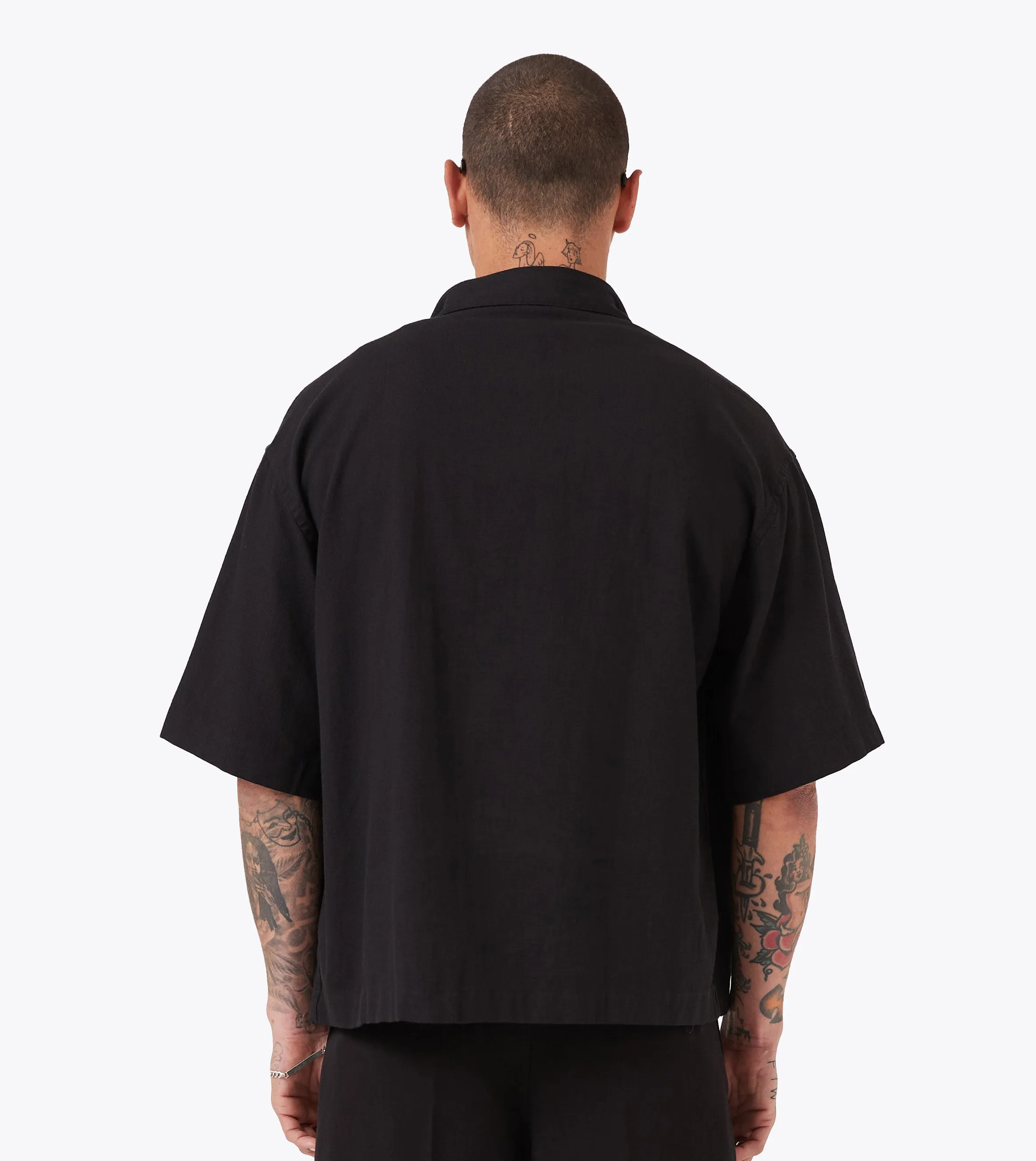 Box Crop Shirt Black