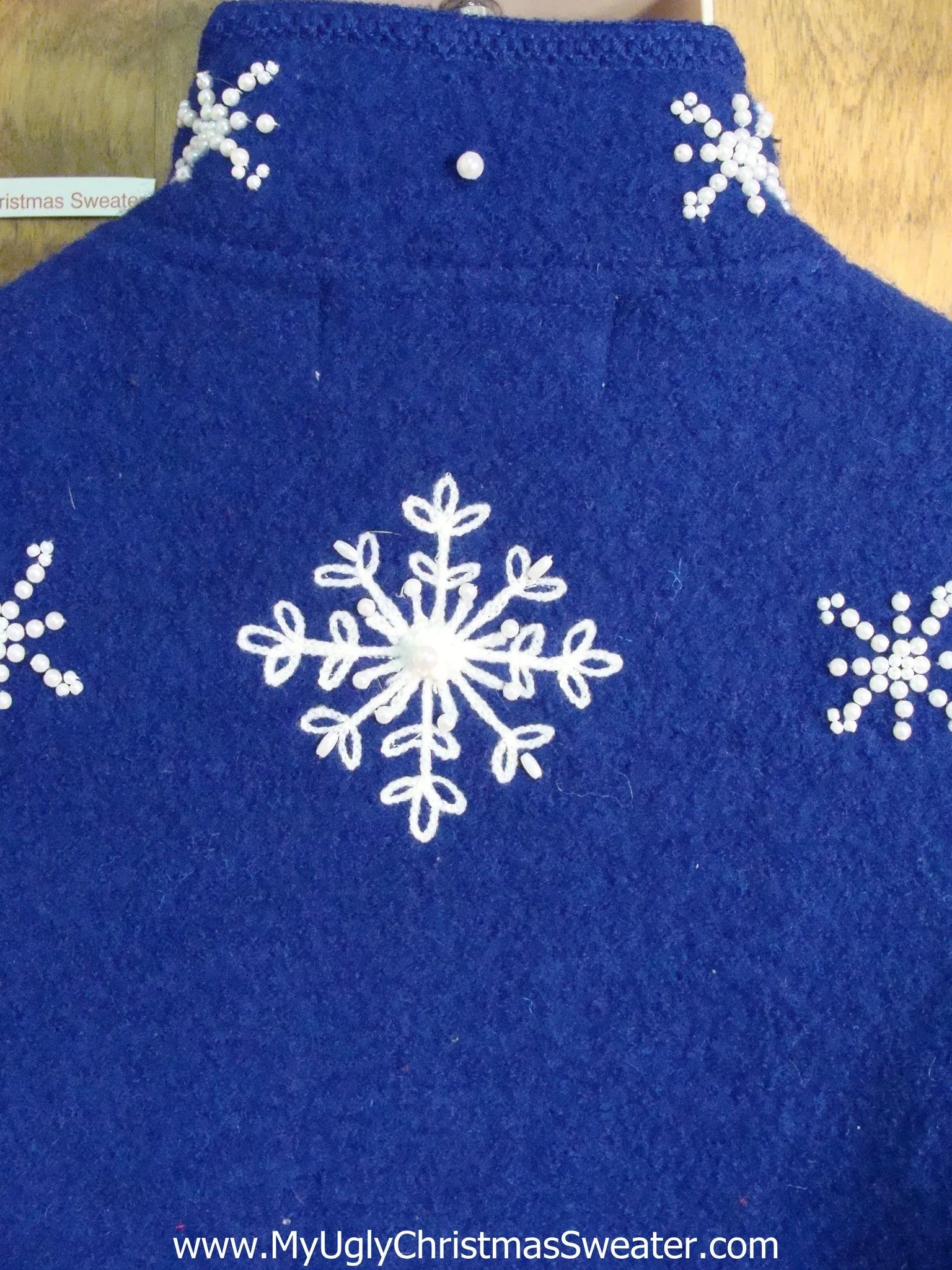 Bright Blue Snowflake Themed Tacky Bad Christmas Sweater Vest