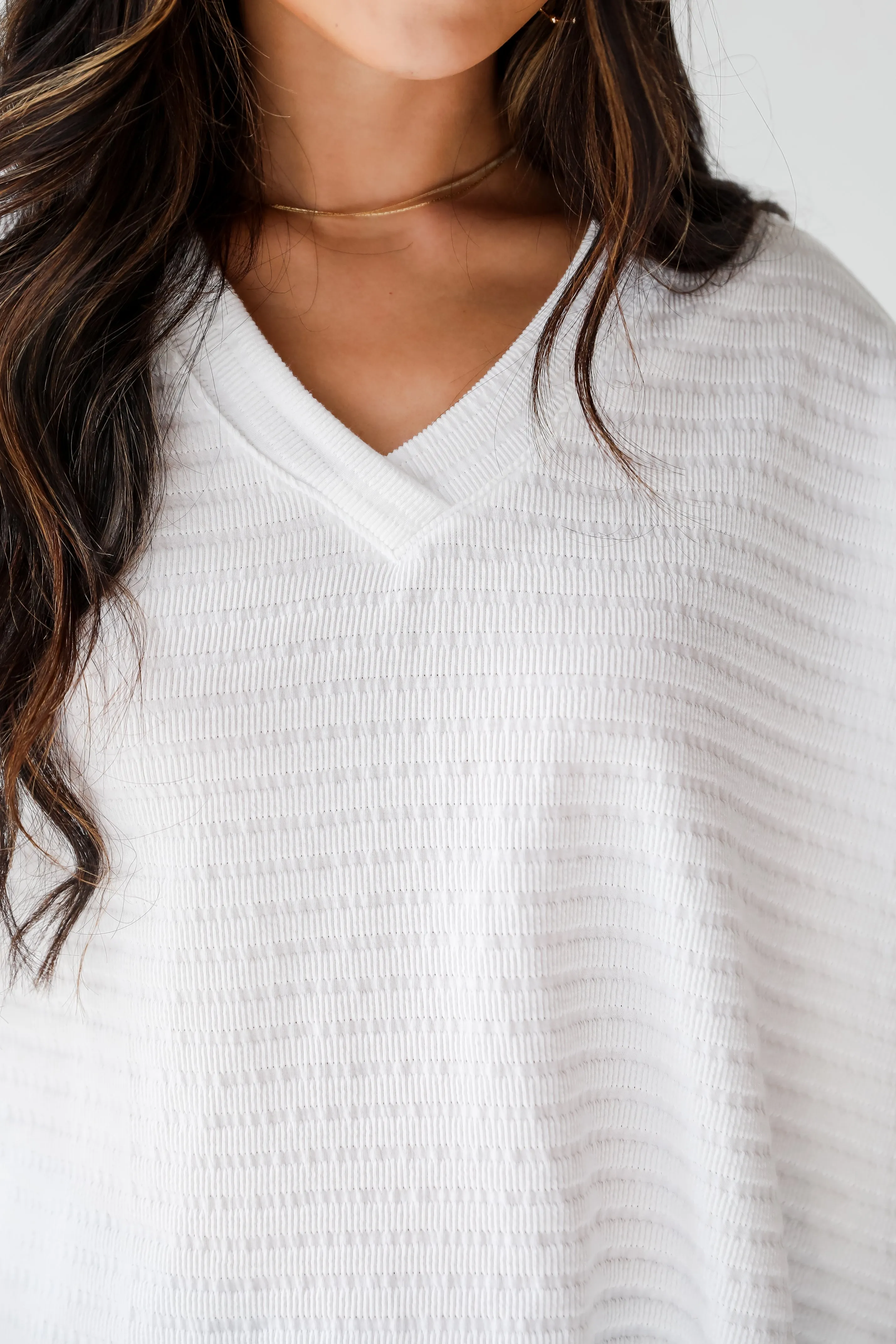 Caroline White Knit Tee