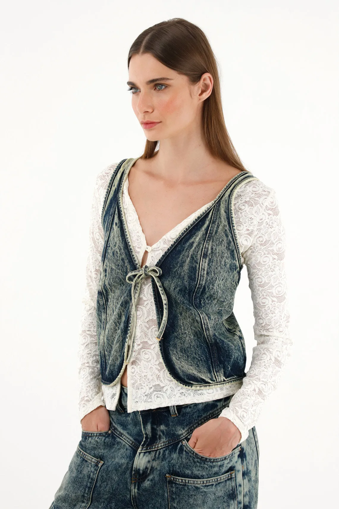 Chaleco en denim para mujer