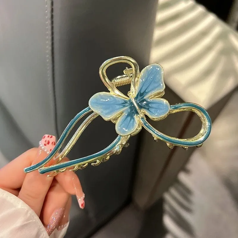 Chic Trendy Colorful Butterfly Chignon Claw Clip Hair Clip