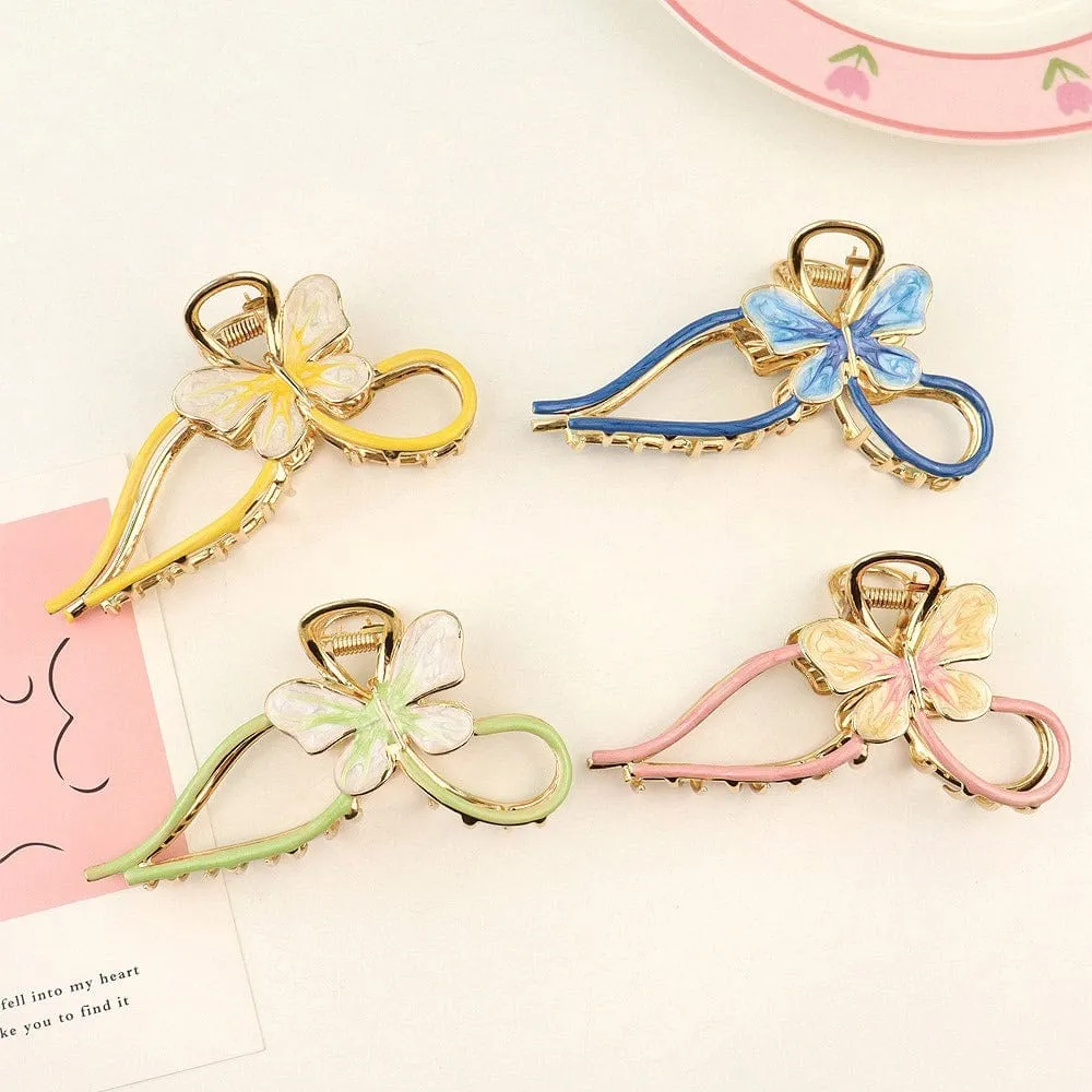 Chic Trendy Colorful Butterfly Chignon Claw Clip Hair Clip