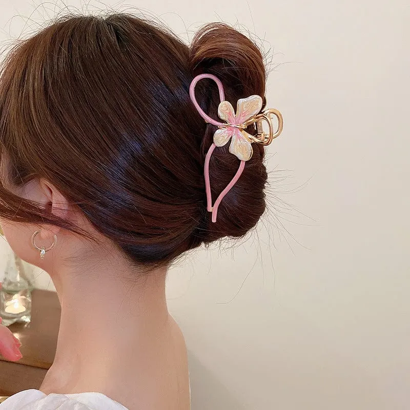 Chic Trendy Colorful Butterfly Chignon Claw Clip Hair Clip