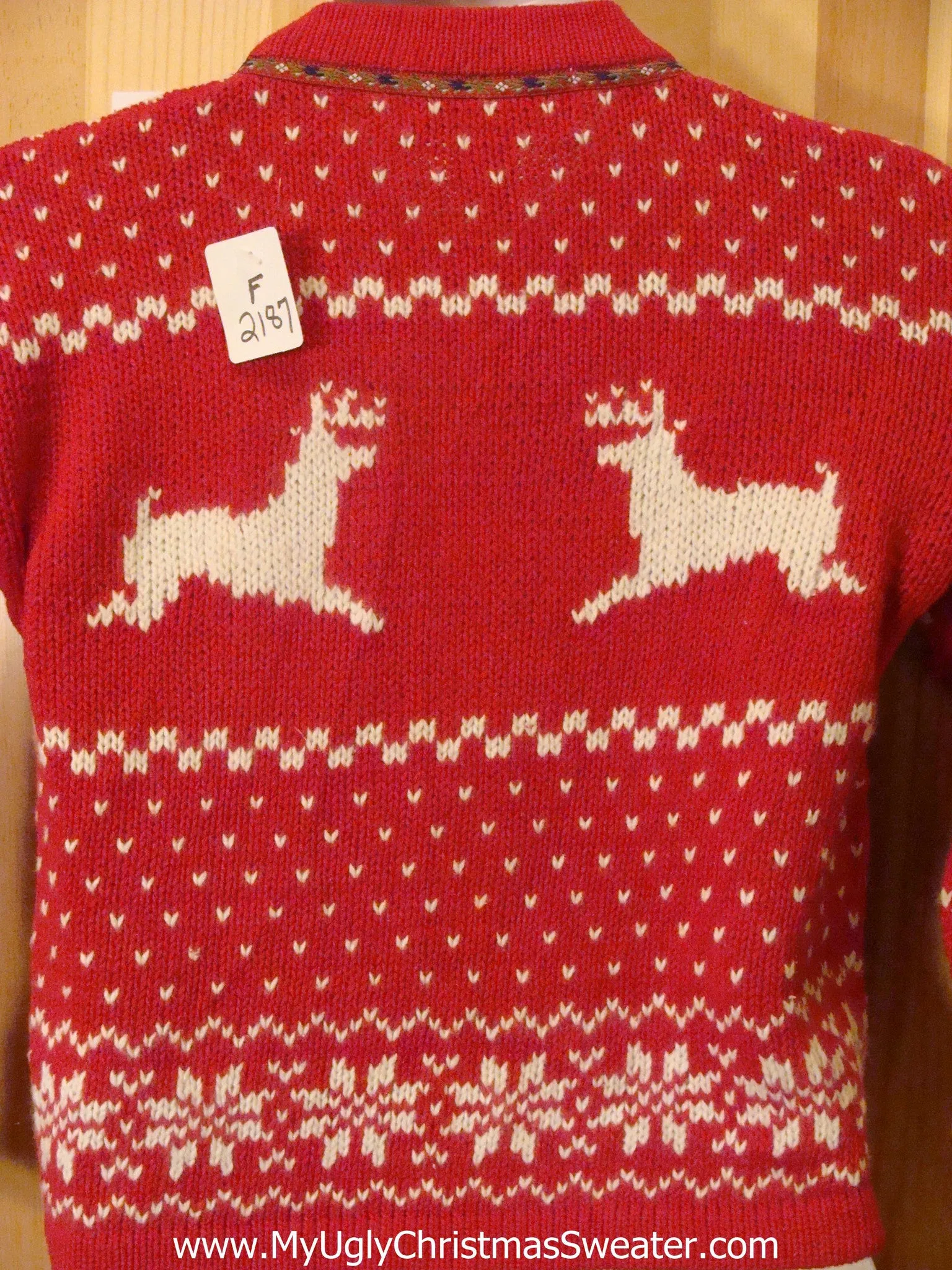 Child Red Ugly Christmas Sweater with Reindeer