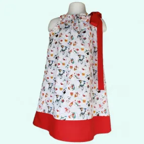 Christmas Girls Pillowcase dress, Frosty Pillowcase Dress, Holiday Girls Dress, Pillowcase Christmas Dress