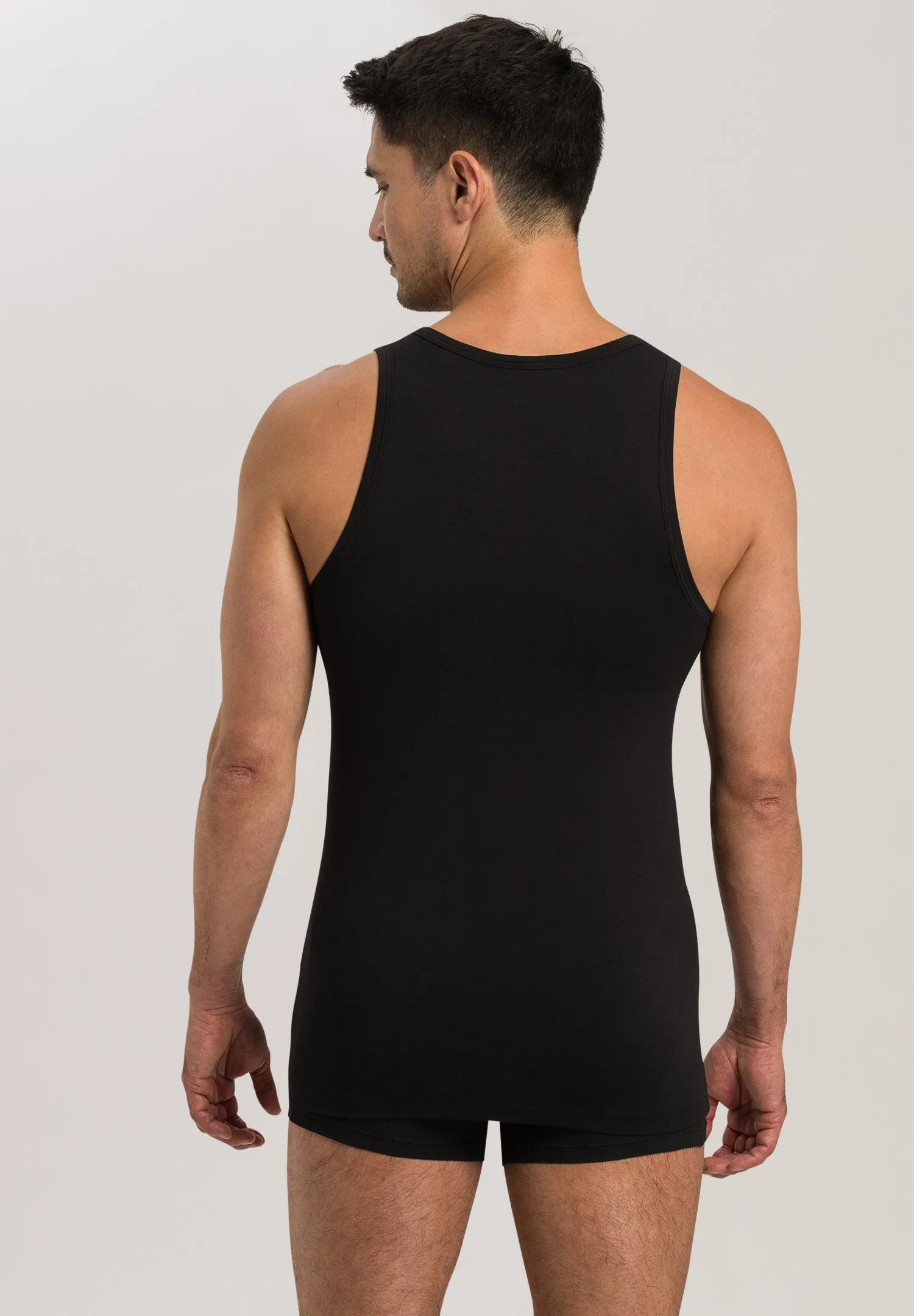 Cotton Superior Fitted Cotton Tank Top | Black 73087-199