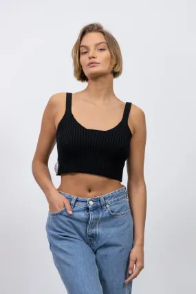 CROP RIBBED KNIT BRALETTE