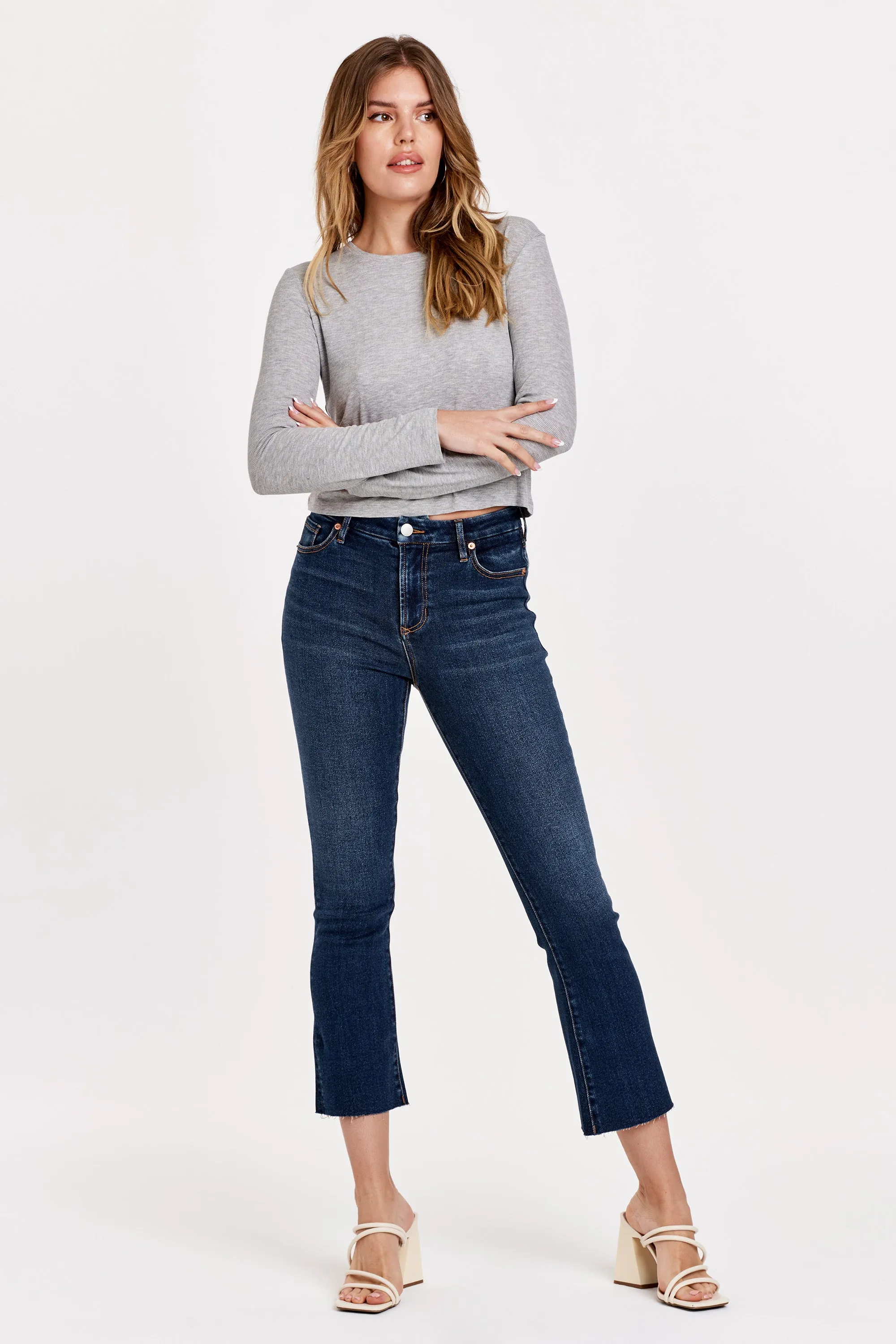 Dear John Jeanne Super High Rise Crop Flare Jean