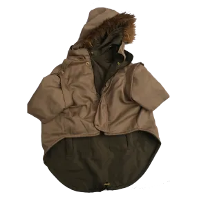 Dog Doble face Parka Military Green/Beige