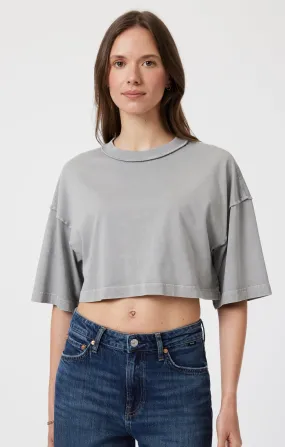 DROP SHOULDER CROPPED T-SHIRT IN MONUMENT