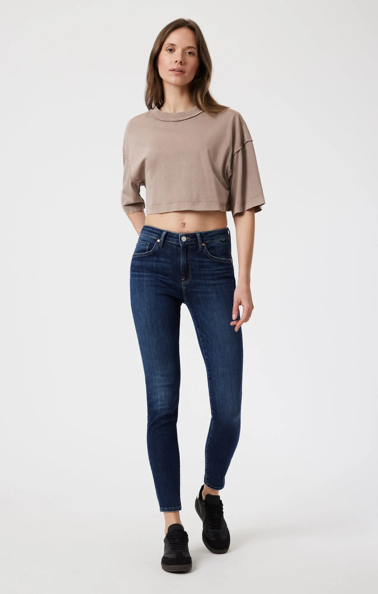 DROP SHOULDER CROPPED T-SHIRT IN MOON ROCK