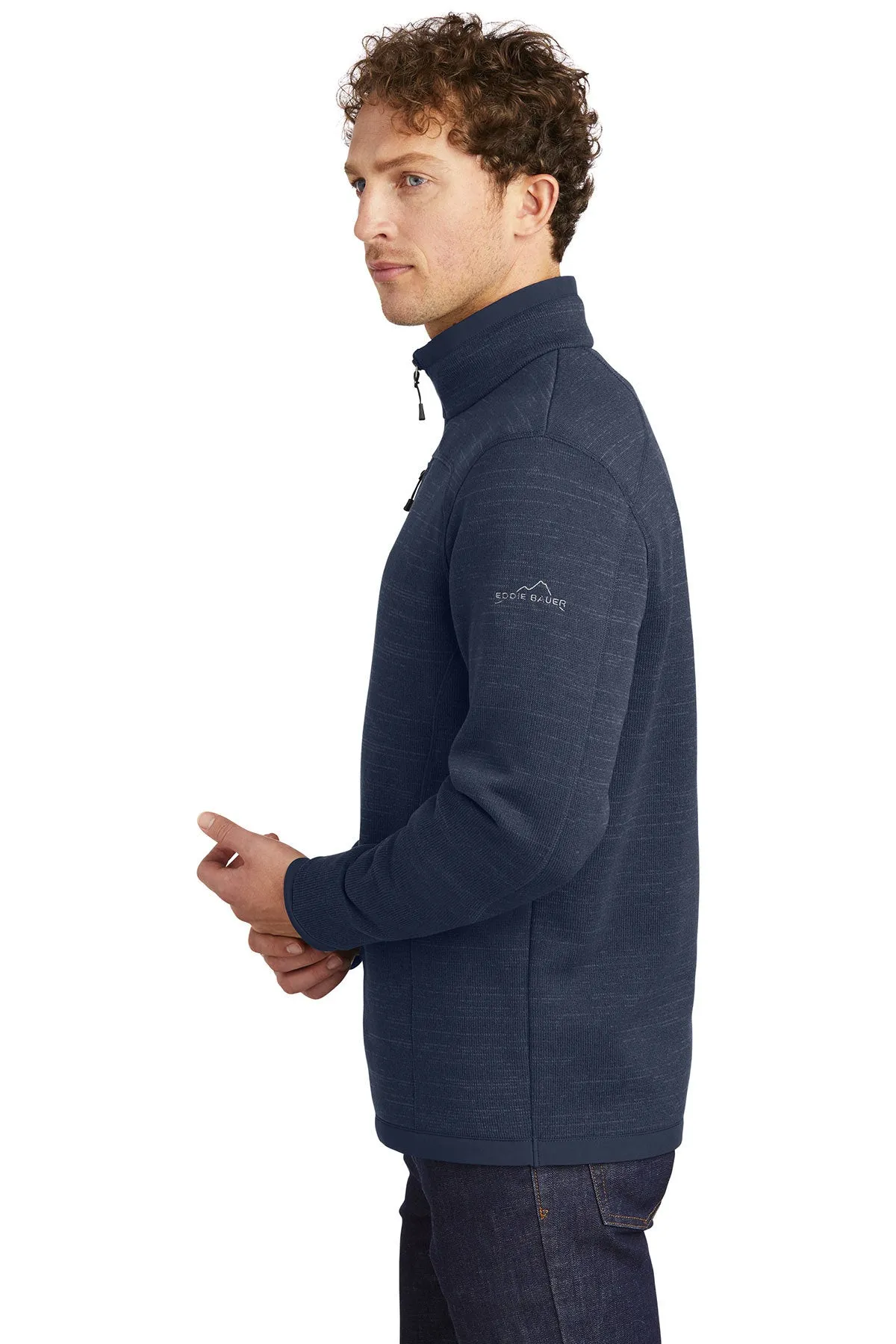 Eddie Bauer Custom Fleece Quarter Zips, River Blue Navy Heather