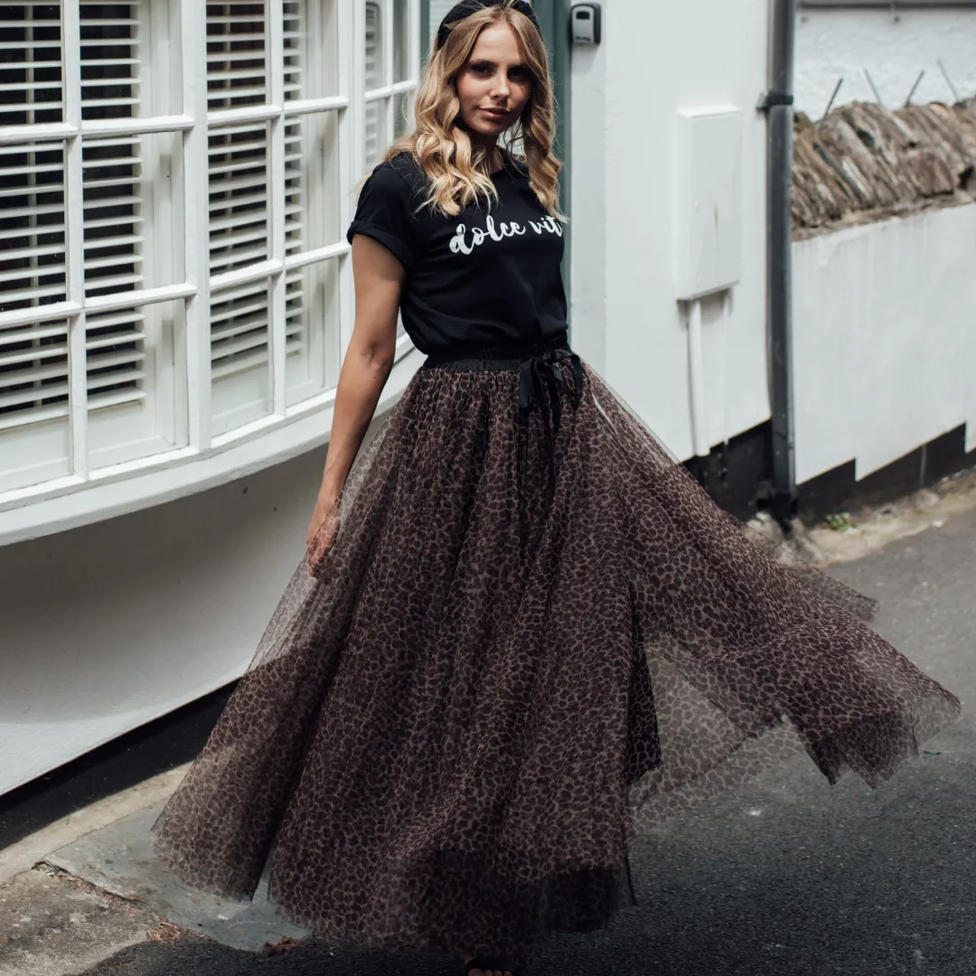 Emma Mini Leopard Tulle Skirt