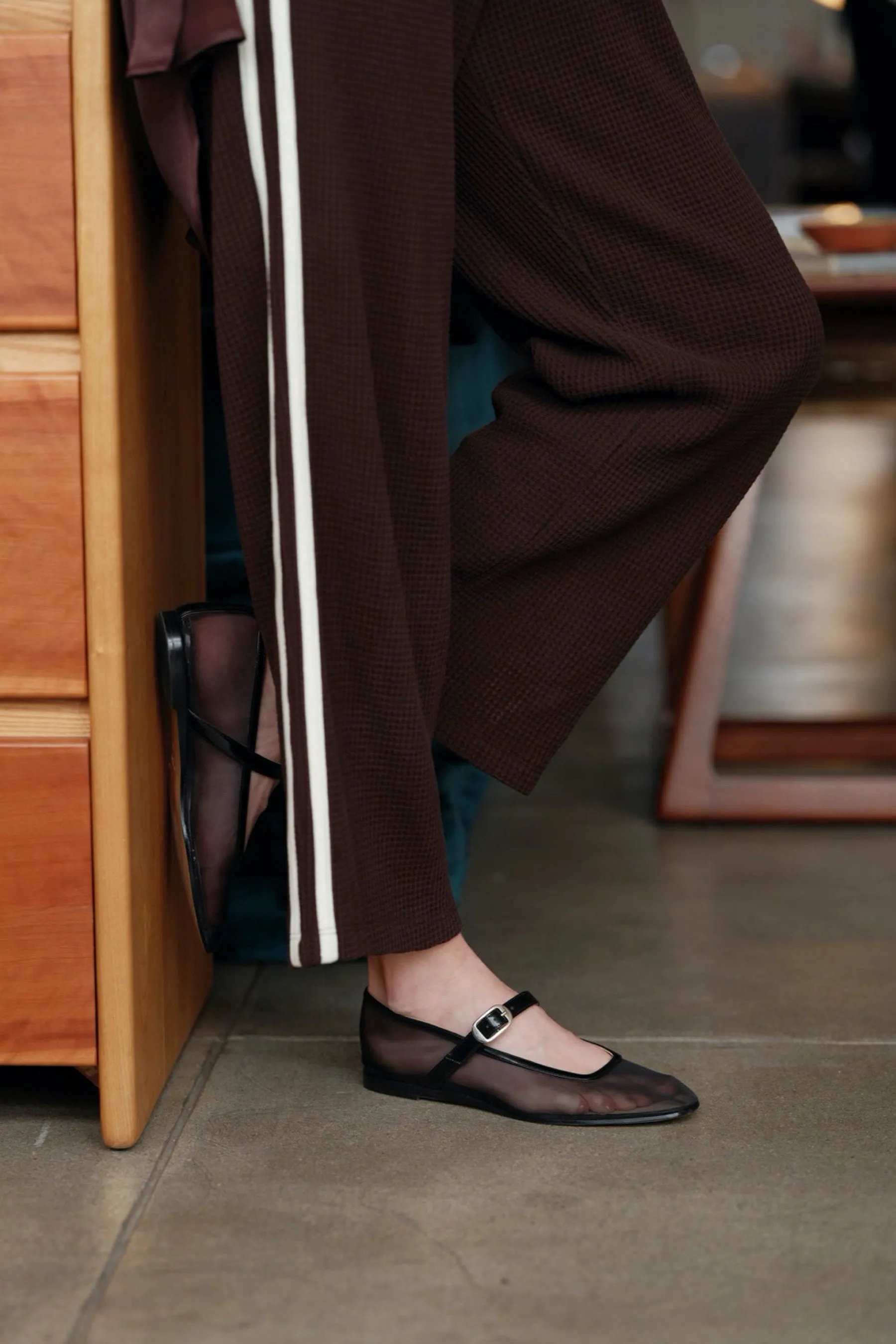 Espresso Thermal Crop Stripe Pant