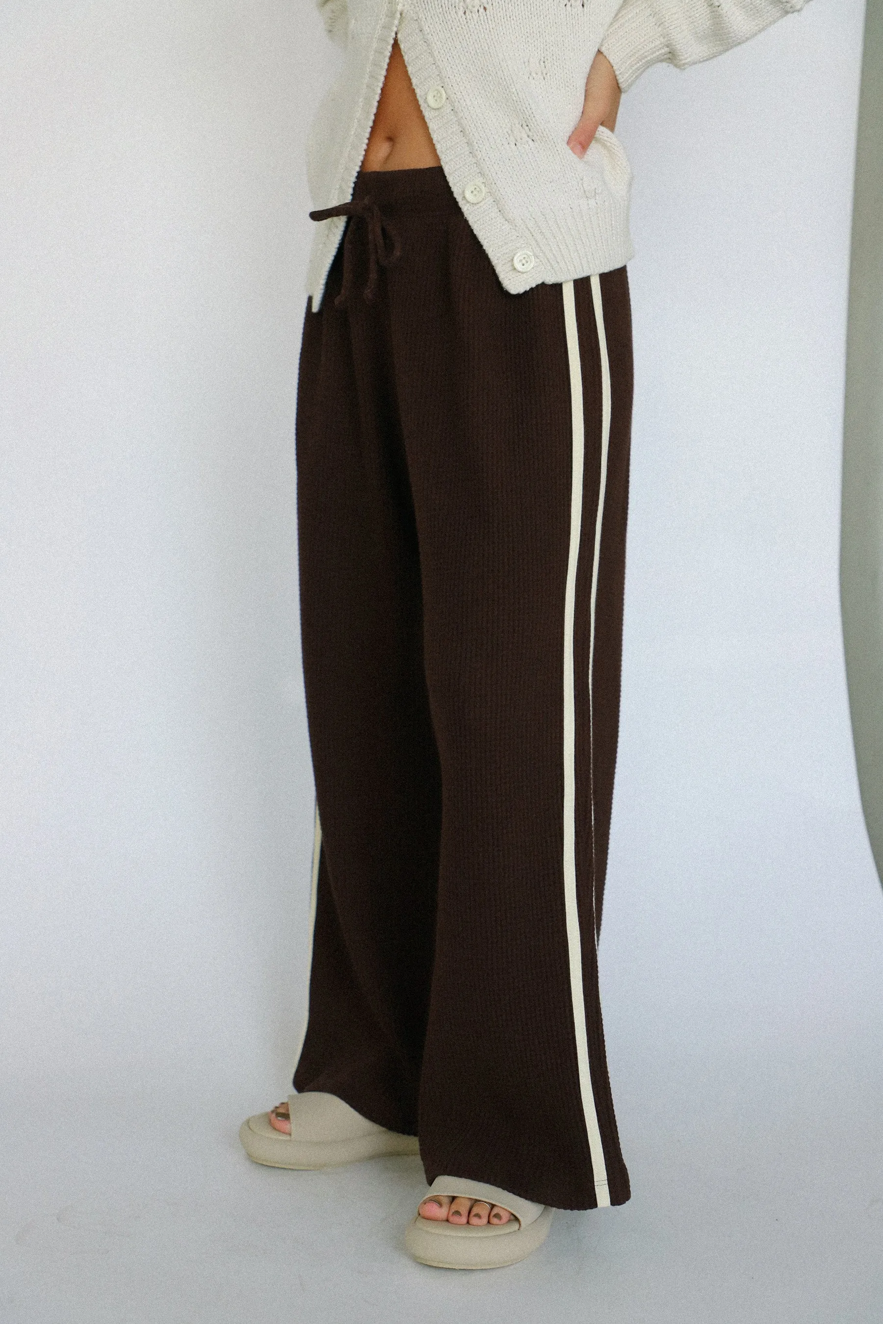 Espresso Thermal Crop Stripe Pant