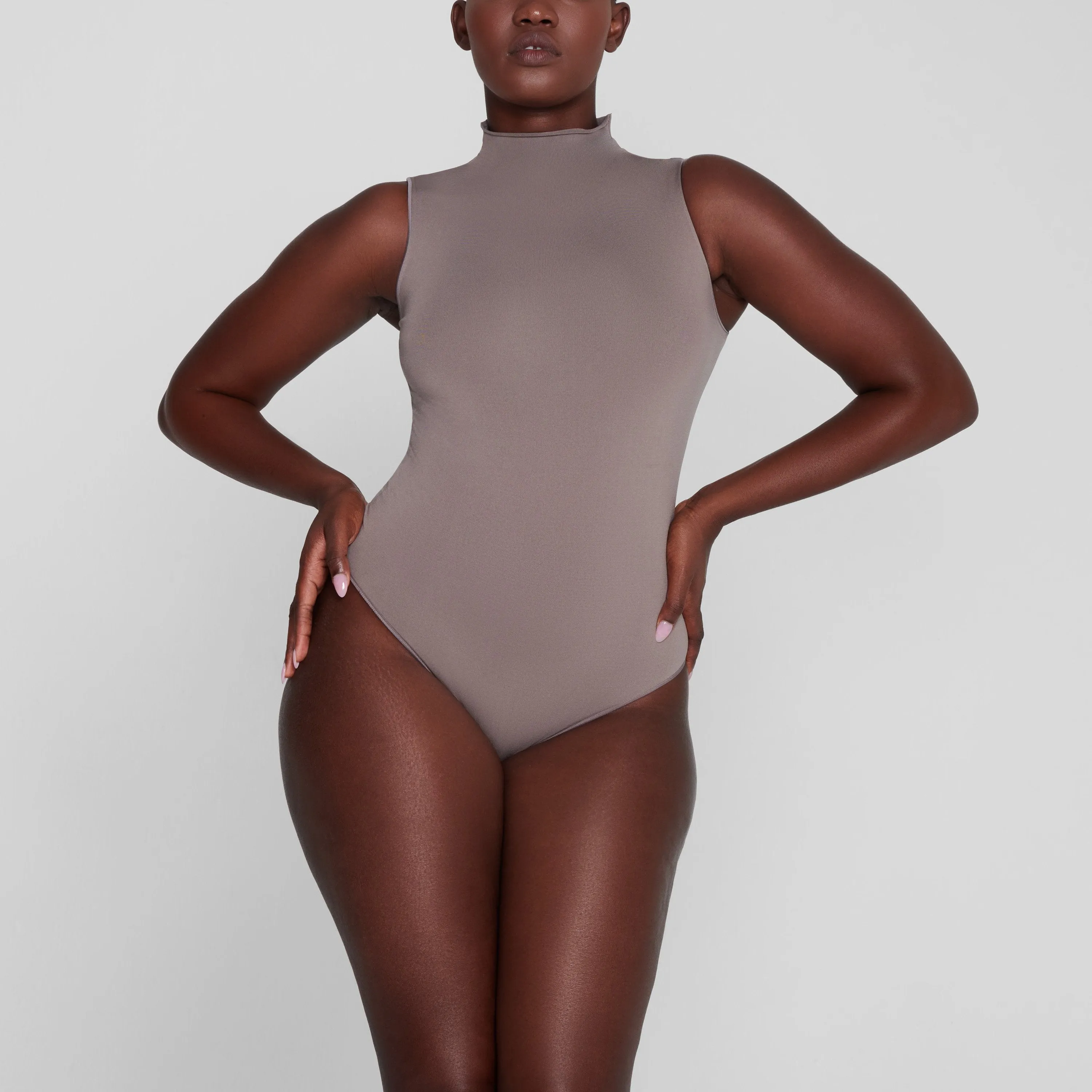 ESSENTIAL MOCK NECK SLEEVELESS BODYSUIT | AMETHYST