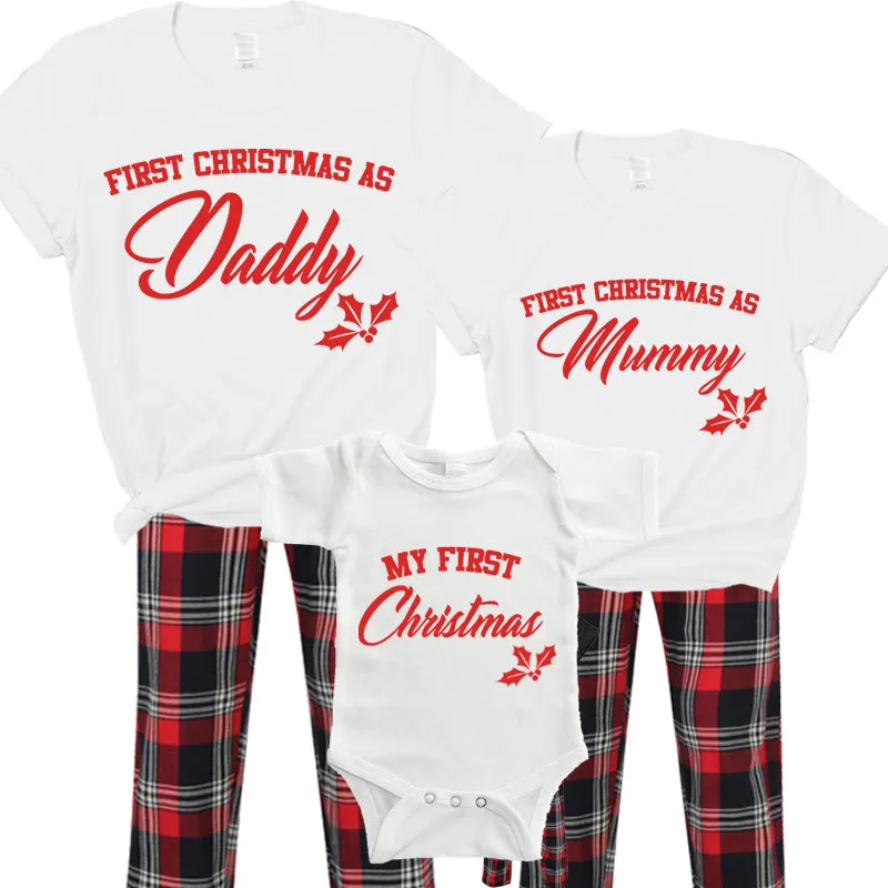 First Family Christmas Matching Yuletide Pyjama & Bodysuits- White