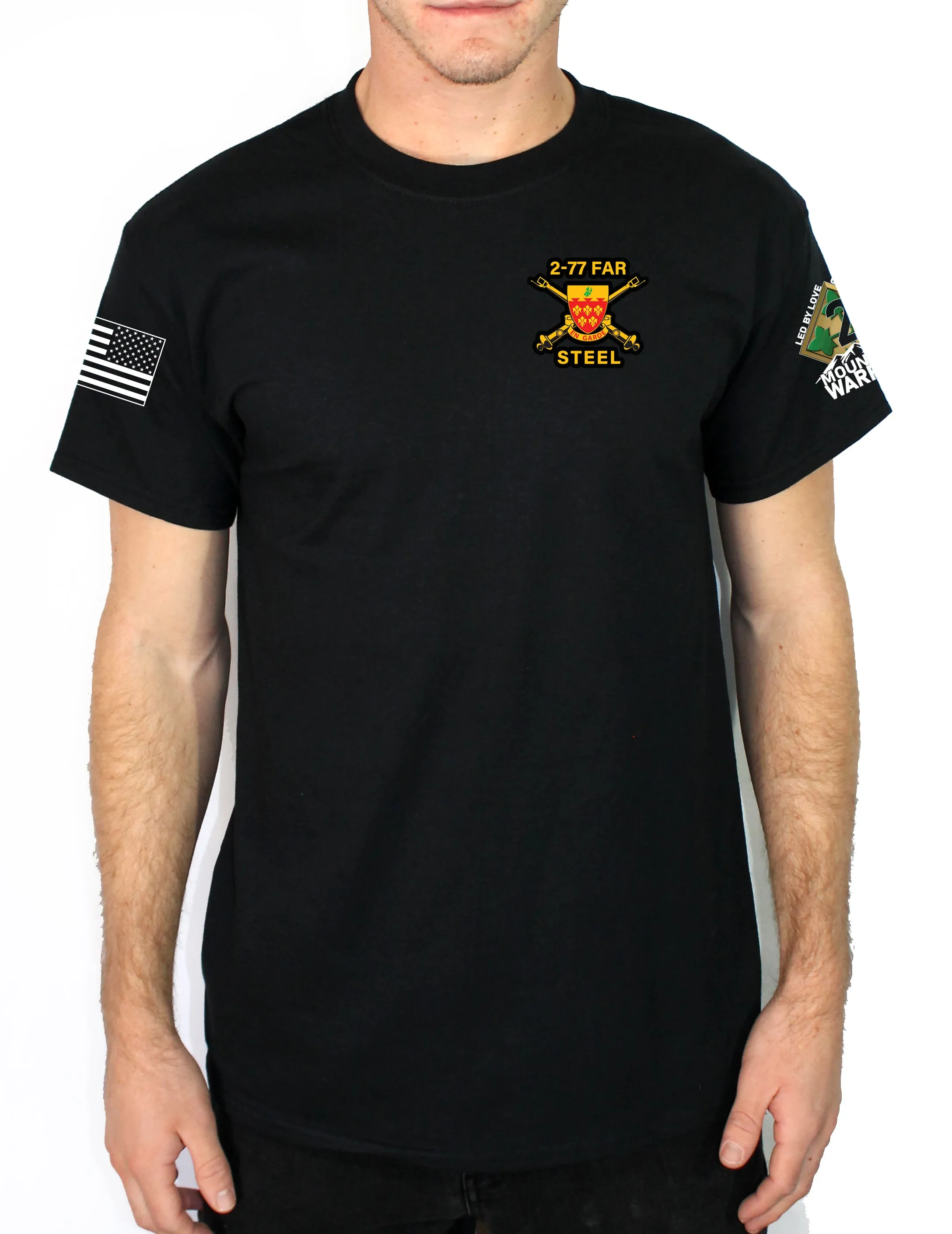 Fox Co. 50-50 Blend Black Unisex PT Short Sleeve Shirt. Approved for PT.