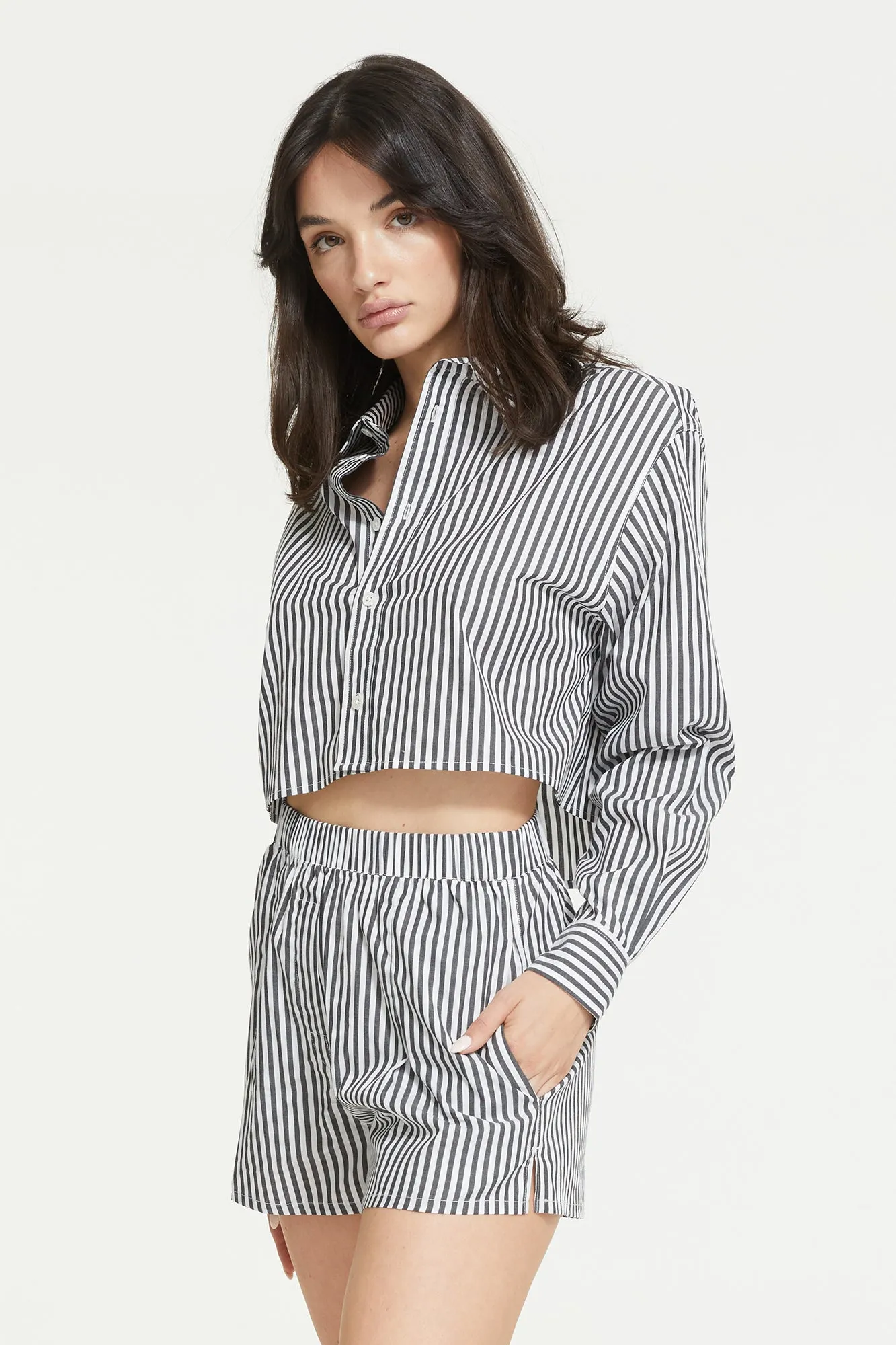 Franca Stripe Crop Shirt