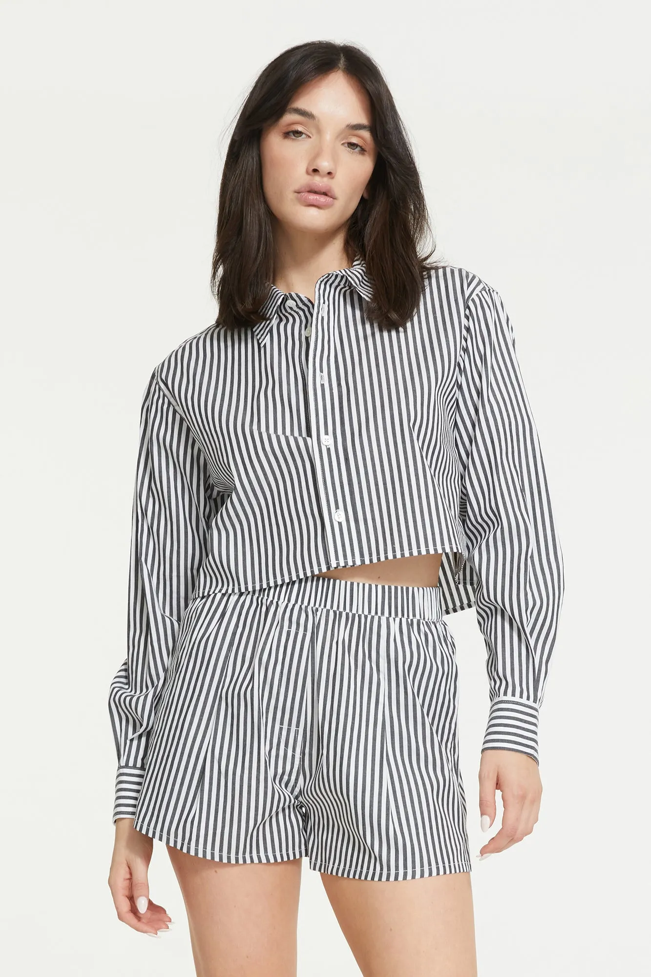 Franca Stripe Crop Shirt