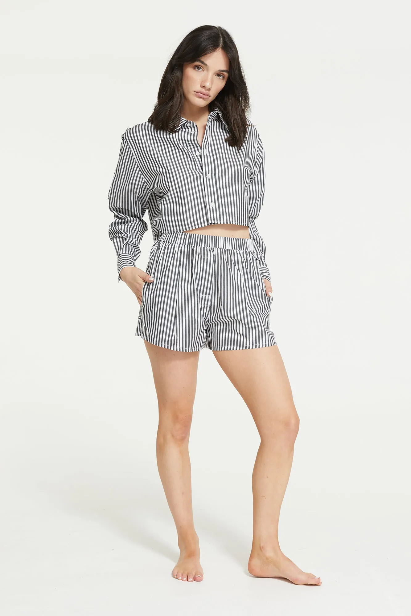 Franca Stripe Crop Shirt