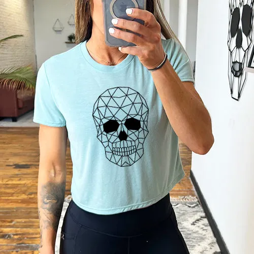 Geometric Skull Cropped Tee