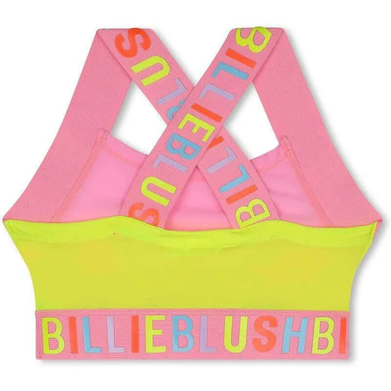 Girls Pink Sport Logo Crop Top