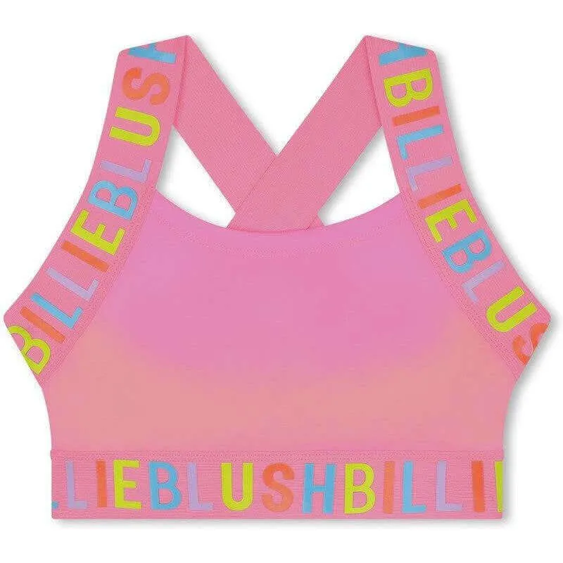 Girls Pink Sport Logo Crop Top