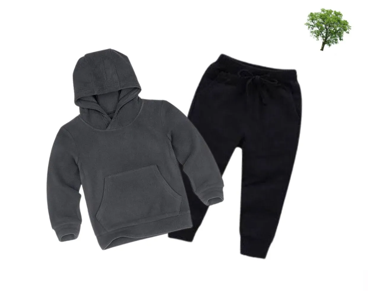 Grey Kids Hoodie Set