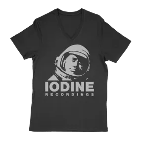 Iodine Recordings "Spaceman Logo" Black Women's V-Neck T-Shirt