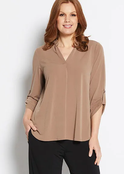 Kafton Foundation jersey tunic in Coffee