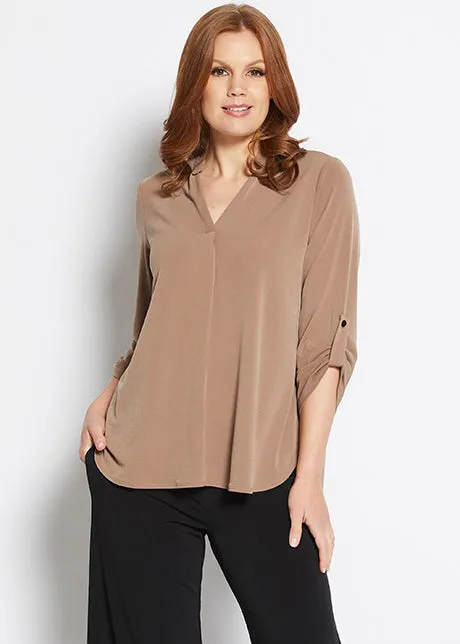 Kafton Foundation jersey tunic in Coffee