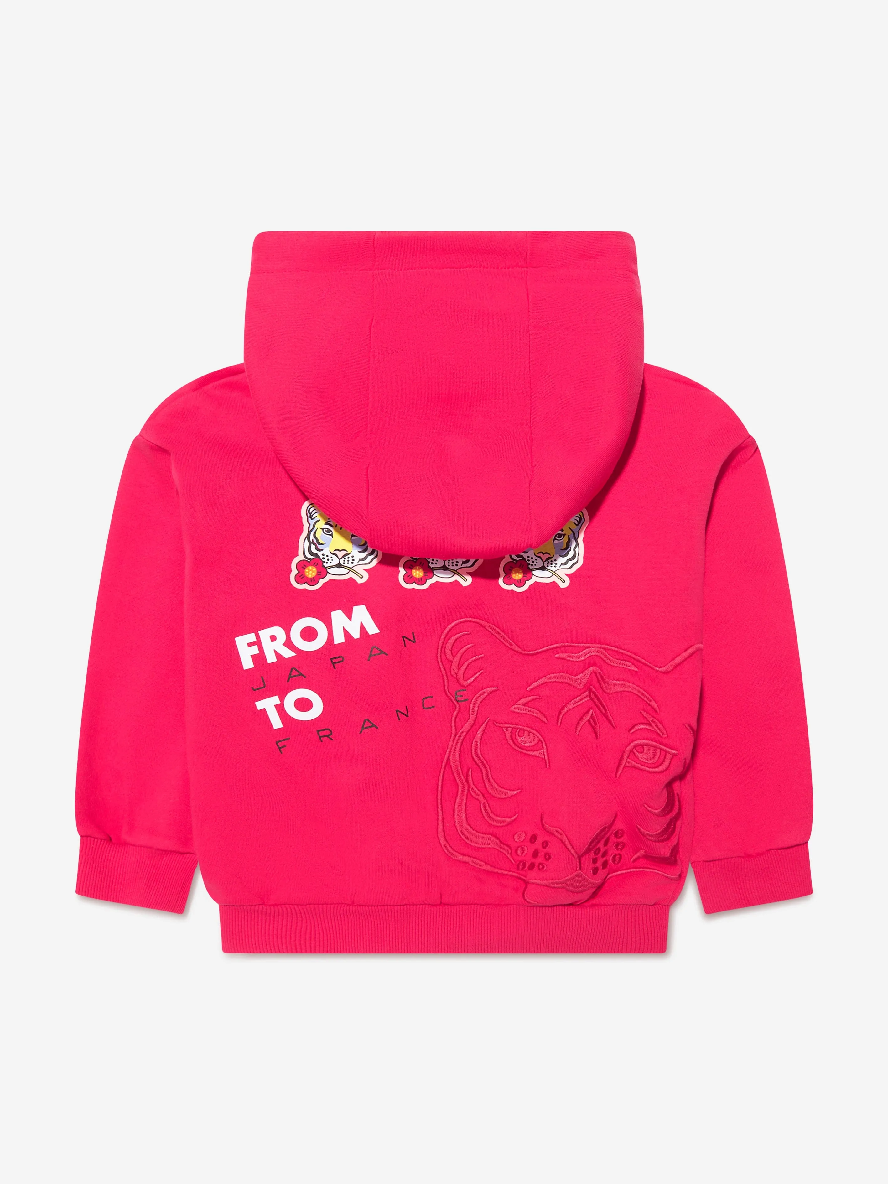 KENZO Girls Logo Print Hoodie in Pink