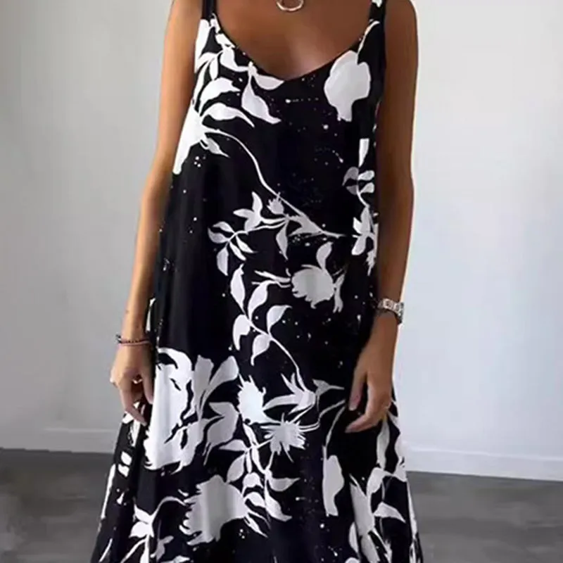 🌟Limited Time Offer 49% OFF💞Women's Floral Spaghetti Strap Sleeveless Backless Flowing Dress